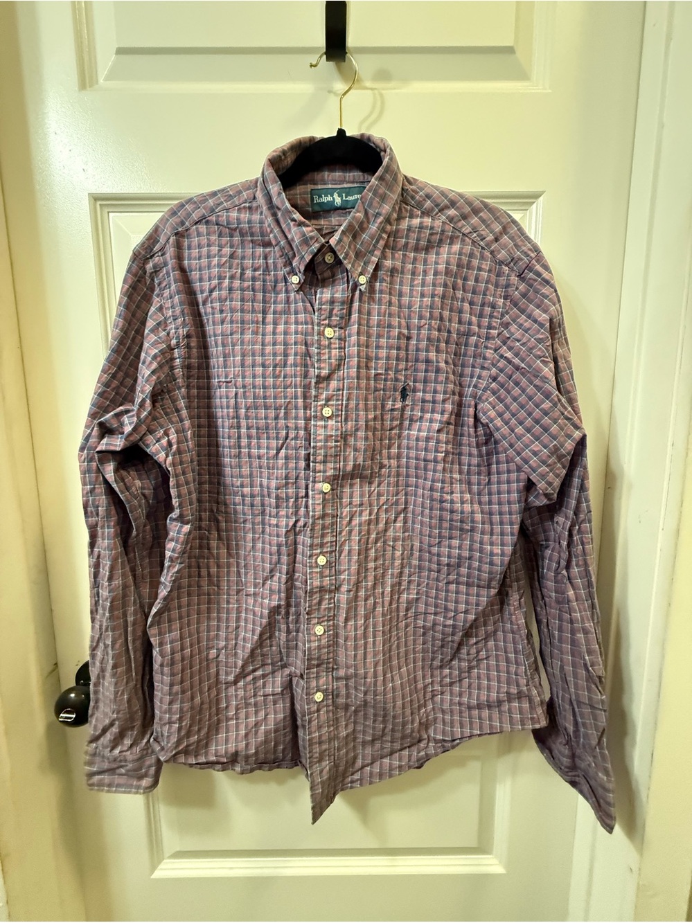 Ralph Lauren Purple & Blue Plaid Classic Button-Down Shirt